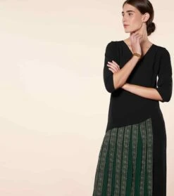 Robe ESTHER Frise Arabesque Noir Vert