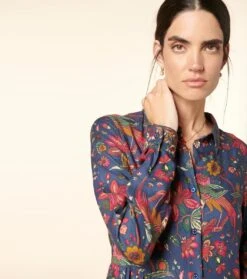 Robe FRANCE Héron Marine Fuchsia -Mode Vêtements Magasin robe france heron