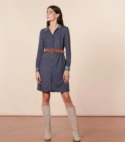 Robe FRANCE Scarabée Marine & Camel