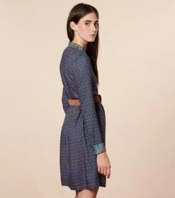 Robe FRANCE Scarabée Marine & Camel -Mode Vêtements Magasin robe france scarabee.1