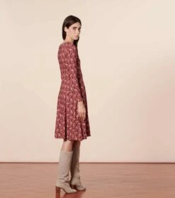 Robe JACINTHE Paisley Naïf Bordeaux -Mode Vêtements Magasin robe jacinthe