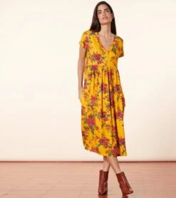 Robe JACQUELINE Jardins De Saint Rémy Ocre Rose