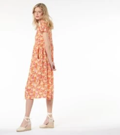 Robe JACQUELINE Jardin Fleuri Orange