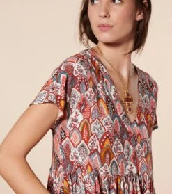 Robe JACQUELINE Plume Rouge -Mode Vêtements Magasin robe jacqueline plume.2