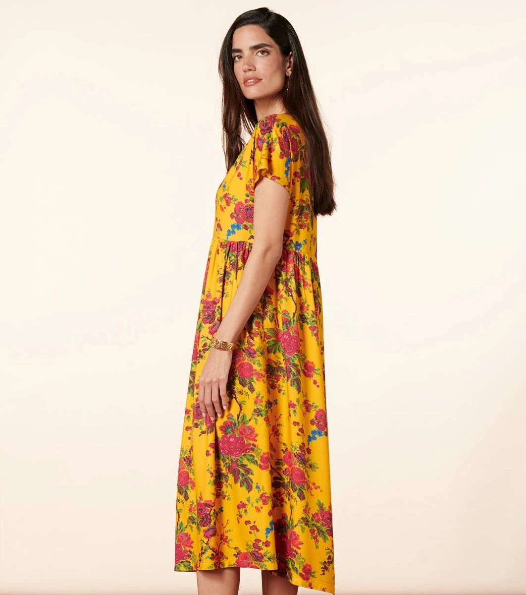 Robe JACQUELINE Jardins De Saint Rémy Ocre Rose 2 Robe JACQUELINE Jardins De Saint Rémy Ocre Rose – Image 2