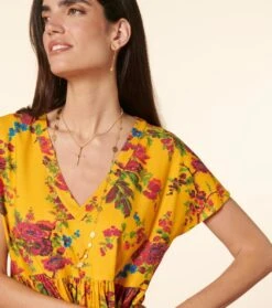 Robe JACQUELINE Jardins De Saint Rémy Ocre Rose 9 Robe JACQUELINE Jardins De Saint Rémy Ocre Rose -Mode Vêtements Magasin robe jacqueline.3