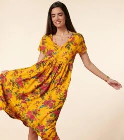 Robe JACQUELINE Jardins De Saint Rémy Ocre Rose 10 Robe JACQUELINE Jardins De Saint Rémy Ocre Rose -Mode Vêtements Magasin robe jacqueline.4