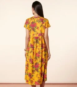 Robe JACQUELINE Jardins De Saint Rémy Ocre Rose 11 Robe JACQUELINE Jardins De Saint Rémy Ocre Rose -Mode Vêtements Magasin robe jacqueline.5