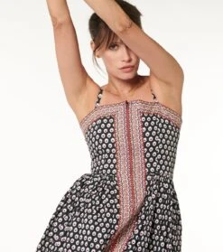 Robe JEANNETTE Fleur De Maussane Noire Fuchsia -Mode Vêtements Magasin robe janette.2