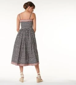 Robe JEANNETTE Fleur De Maussane Noire Fuchsia -Mode Vêtements Magasin robe janette.4