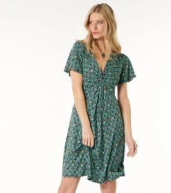 Robe JULIE Bouquet Bucolique Noir Turquoise