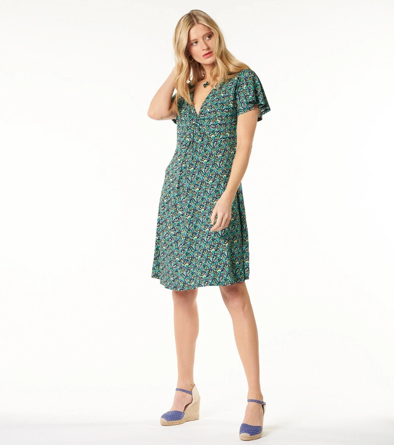 Robe JULIE Bouquet Bucolique Noir Turquoise 4 Robe JULIE Bouquet Bucolique Noir Turquoise – Image 4