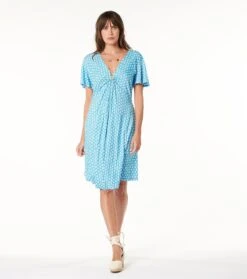 Robe JULIE Fleurs De Maussane Bleu