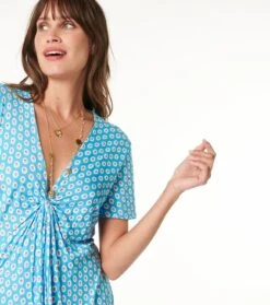 Robe JULIE Fleurs De Maussane Bleu 9 Robe JULIE Fleurs De Maussane Bleu -Mode Vêtements Magasin robe julie fleur de maussane.3