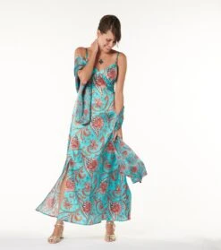 Robe KATIA Grand Persepolis Turquoise Corail 7 Robe KATIA Grand Persepolis Turquoise Corail -Mode Vêtements Magasin robe katia.2 1