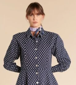 Robe LALLIE Mouche Marine