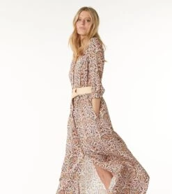 Robe LAVANDOU Sault Rose Marron -Mode Vêtements Magasin robe lavandou sault.1