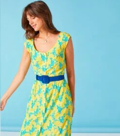 Robe LOVE Bouquet De Roses Bouton D'or Aqua -Mode Vêtements Magasin robe love bouquet de rose.2 1