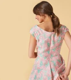 Robe MADRILENE Bouquet De Roses Menthe Rose 9 Robe MADRILENE Bouquet De Roses Menthe Rose -Mode Vêtements Magasin robe madrilene bouquet de roses.2