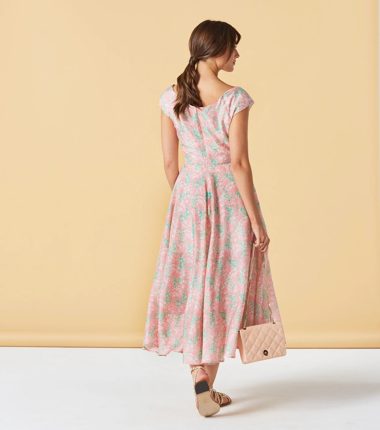 Robe MADRILENE Bouquet De Roses Menthe Rose 2 Robe MADRILENE Bouquet De Roses Menthe Rose – Image 2