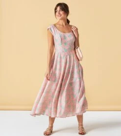 Robe MADRILENE Bouquet De Roses Menthe Rose 11 Robe MADRILENE Bouquet De Roses Menthe Rose -Mode Vêtements Magasin robe madrilene bouquet de roses.6