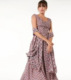 Étole BOUQUET écru -Mode Vêtements Magasin robe madrilene.2 1