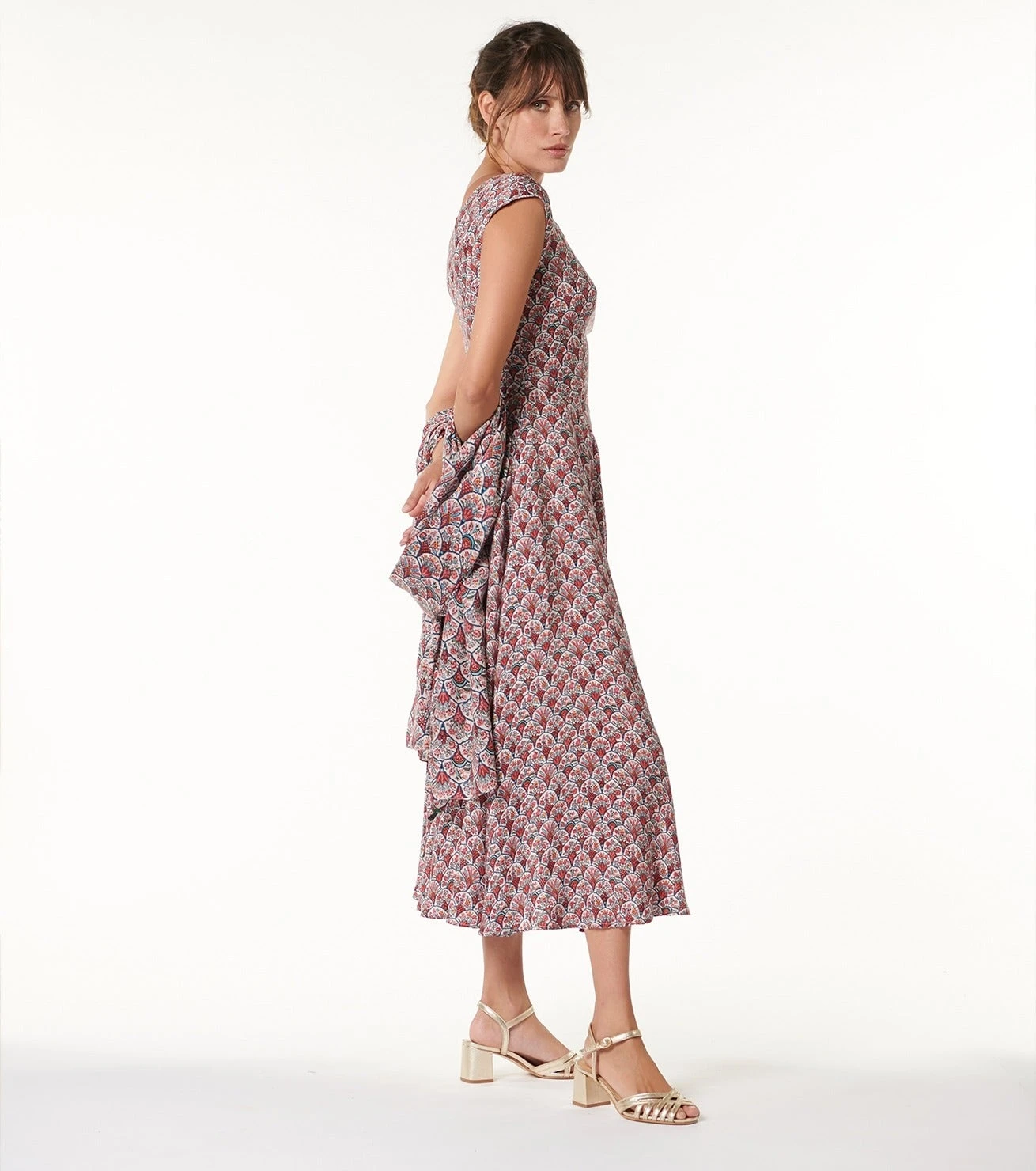 Robe MADRILENE Bouquet Bucolique écru Framboise 5 Robe MADRILENE Bouquet Bucolique écru Framboise – Image 5