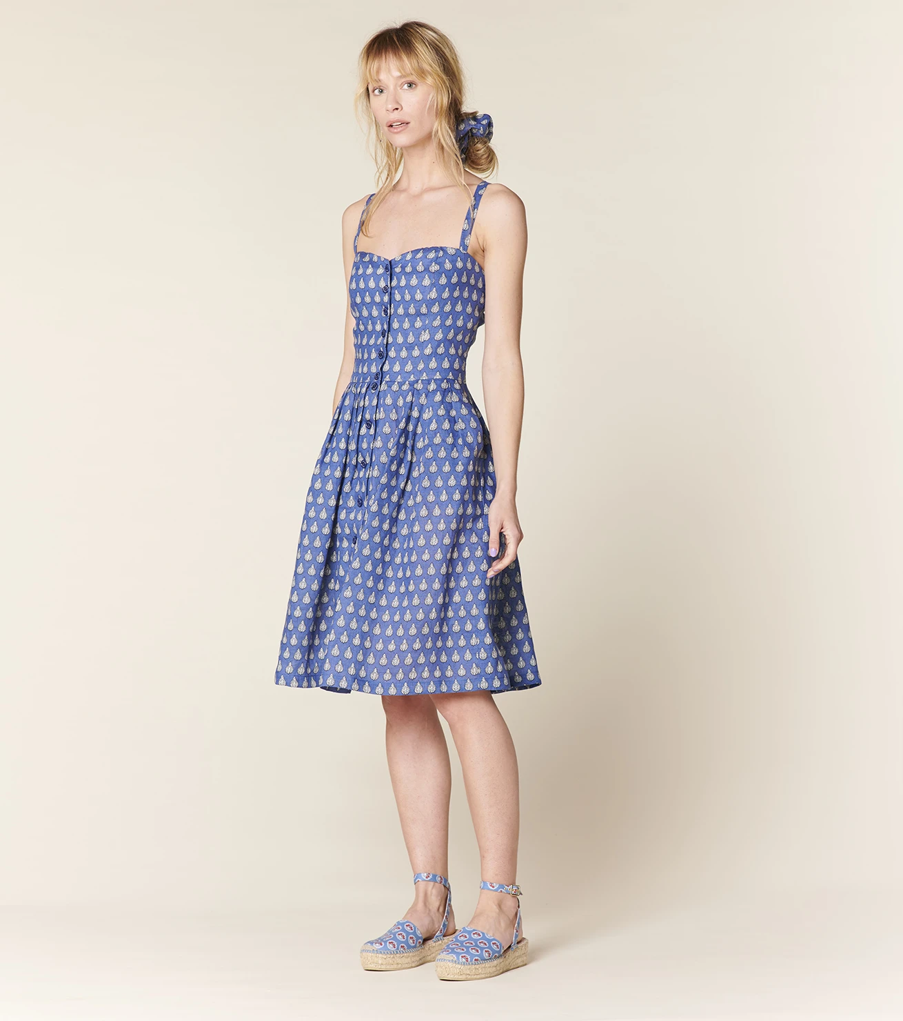 Robe MARINA Lin Scarabée Bleu 2 Robe MARINA Lin Scarabée Bleu – Image 2