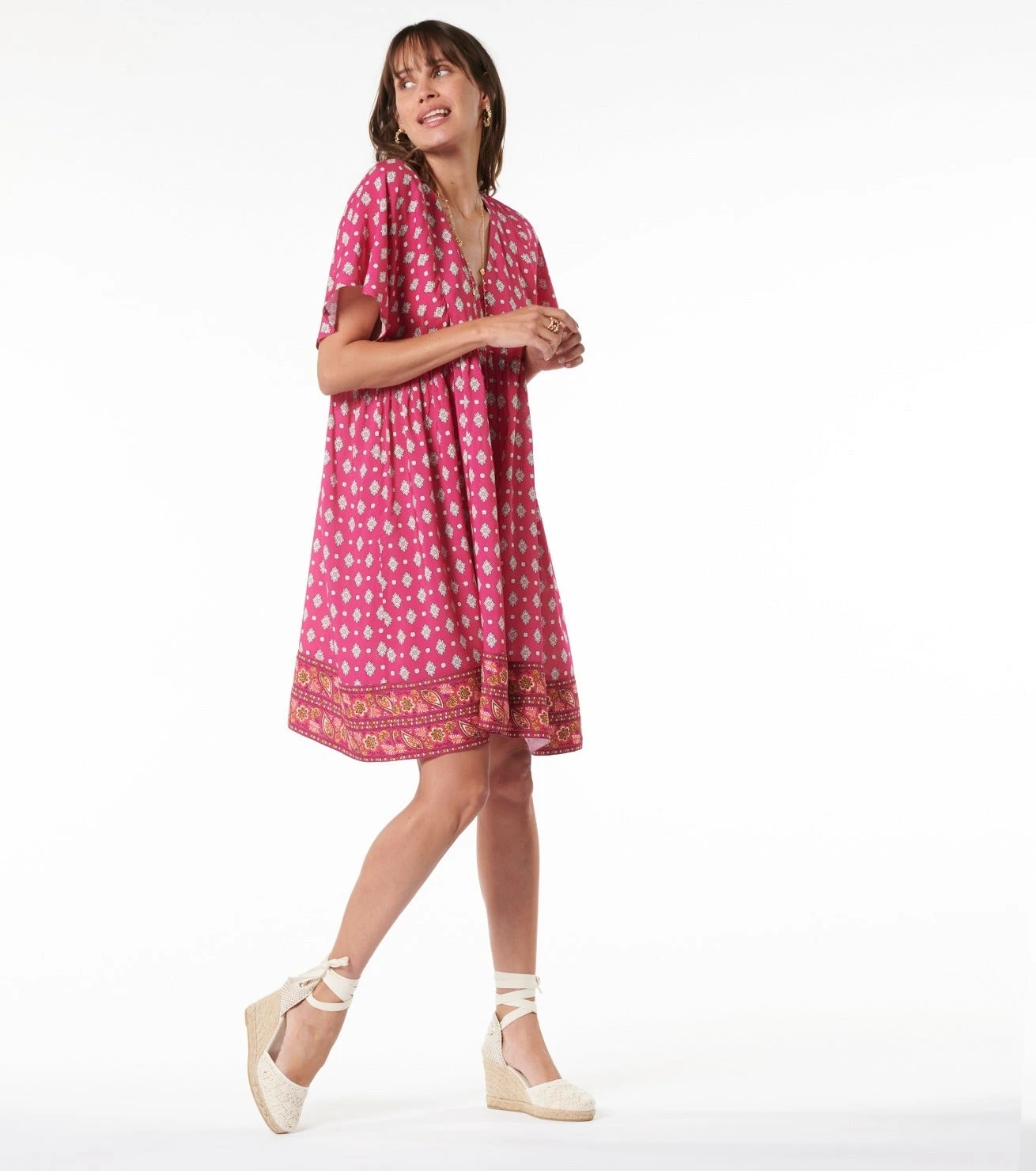 Robe KIKI Merveille Fuchsia Corail 1 Robe KIKI Merveille Fuchsia Corail