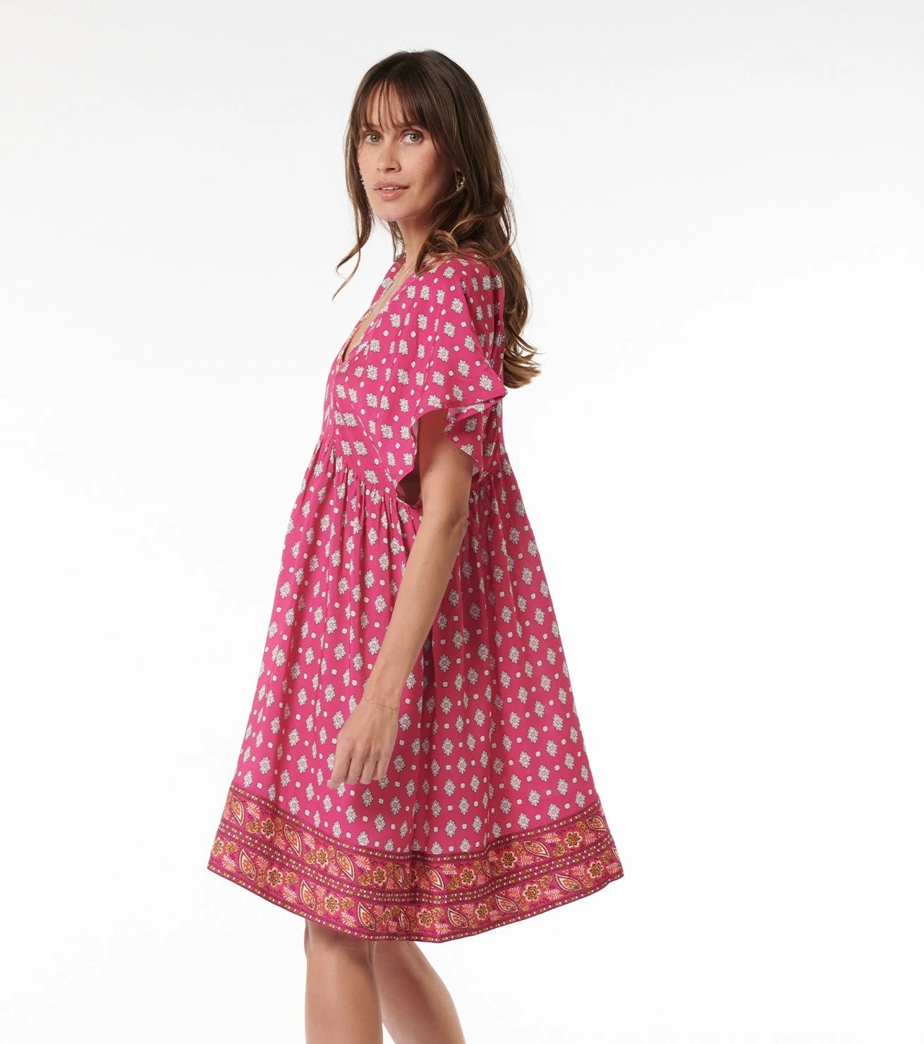 Robe KIKI Merveille Fuchsia Corail 4 Robe KIKI Merveille Fuchsia Corail – Image 4