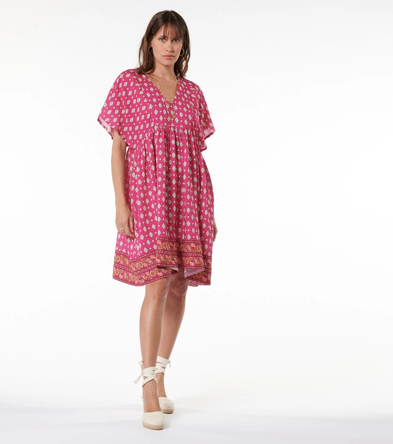 Robe KIKI Merveille Fuchsia Corail 3 Robe KIKI Merveille Fuchsia Corail – Image 3
