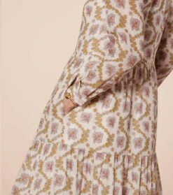 Robe MIRABELLE Feuille De Vigne Nacre & Nude -Mode Vêtements Magasin robe mirabelle.1