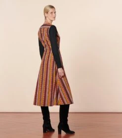 Robe NORINE Farandole Rayure Orange Noir 7 Robe NORINE Farandole Rayure Orange Noir -Mode Vêtements Magasin robe norine.1