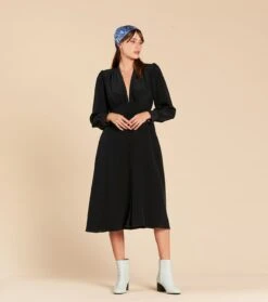 Robe PALOMA Crêpe De Soie Noir 10 Robe PALOMA Crêpe De Soie Noir -Mode Vêtements Magasin robe paloma noir.1