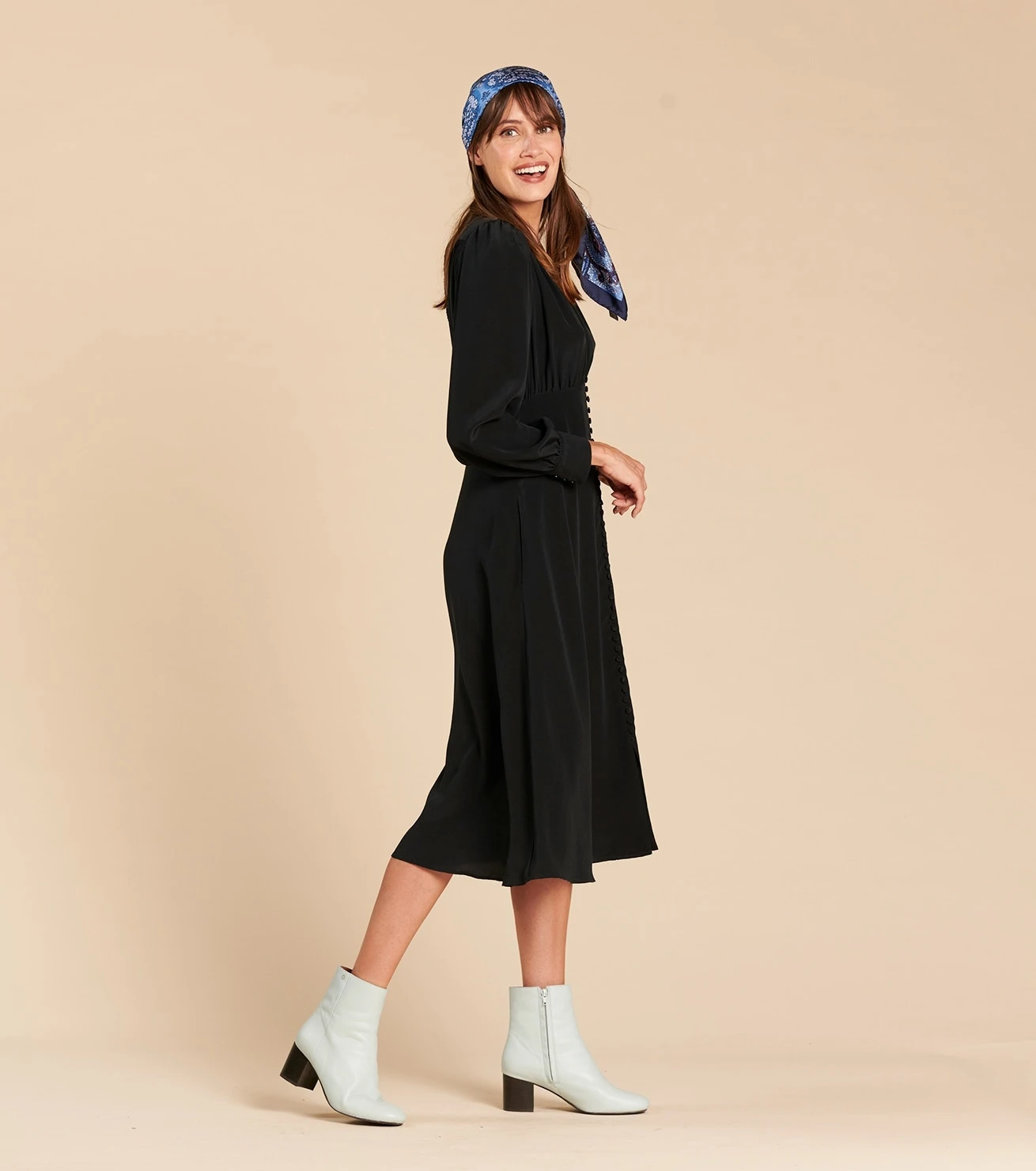 Robe PALOMA Crêpe De Soie Noir 2 Robe PALOMA Crêpe De Soie Noir – Image 2