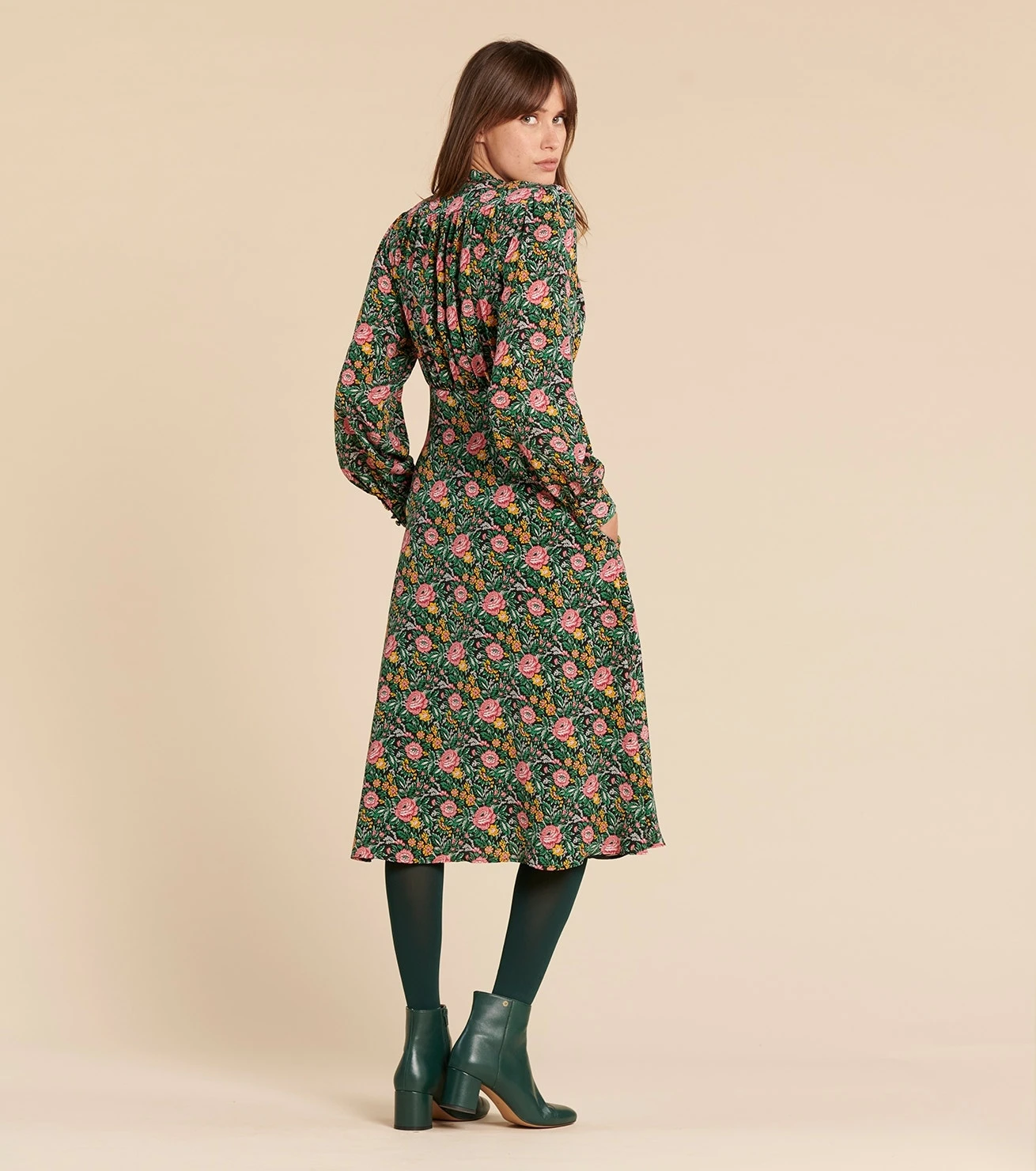 Robe PALOMA Crêpe De Soie Roseraie Rose 4 Robe PALOMA Crêpe De Soie Roseraie Rose – Image 4