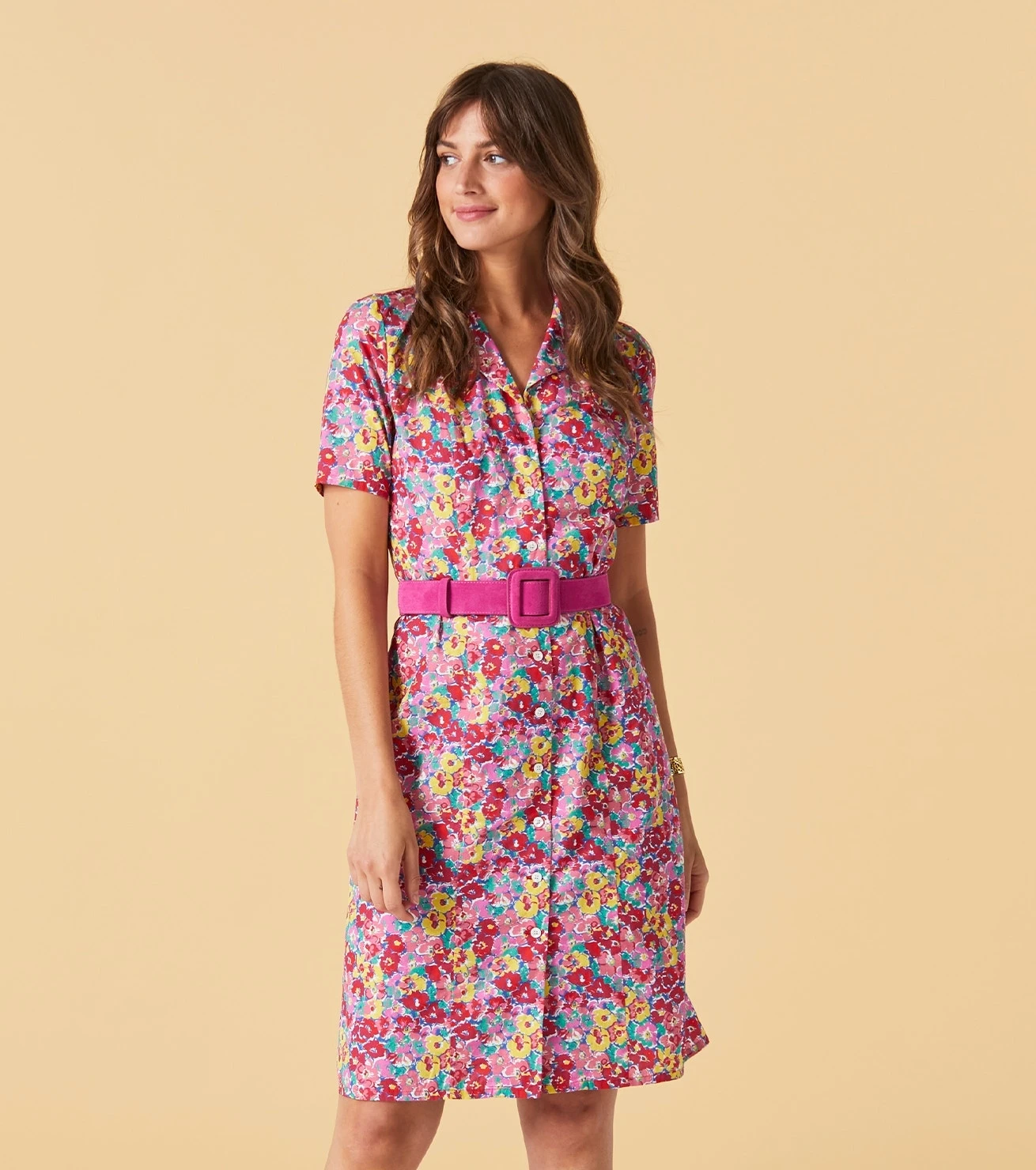 Robe SHARON Florentine Fuchsia 5 Robe SHARON Florentine Fuchsia – Image 5