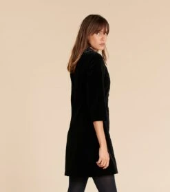 Robe SUZON Velours Stretch Noir -Mode Vêtements Magasin robe suzon