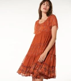 Robe ZAZA Paisley Désiré Tomette -Mode Vêtements Magasin robe zaza paisley.2