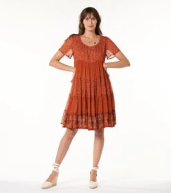 Robe ZAZA Paisley Désiré Tomette -Mode Vêtements Magasin robe zaza paisley.4