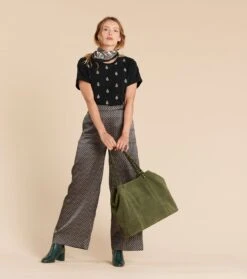 Sac Cabas ALEXINE Cuir Kaki