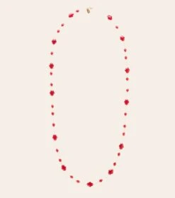 Sautoir Multi Merveilleuses Framboise Finition Dorée