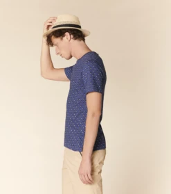 Tee-shirt FABIEN Paisley Bleu -Mode Vêtements Magasin t shirt fabien paisley bleu