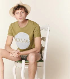 Tee-shirt OLIVIER Kaki Serigraphie Souleiado -Mode Vêtements Magasin t shirt olivier kaki