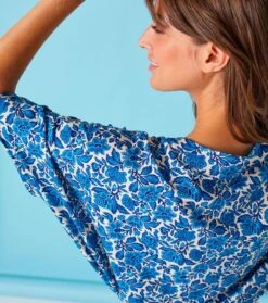 Blouse TAMARA Boutis Bleu -Mode Vêtements Magasin t shirt tamara