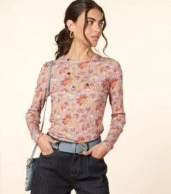 T-Shirt THEA Alice Bleu Rose -Mode Vêtements Magasin t shirt thea alice.1