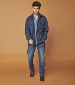 Surchemise THEODORE En Flanelle Navy -Mode Vêtements Magasin theodore lainage