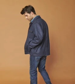 Surchemise THEODORE En Flanelle Navy -Mode Vêtements Magasin theodore lainage.1