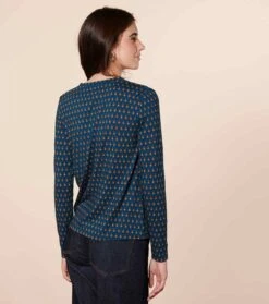 T-Shirt CERISETTE Petit Scarabée Marine Caramel -Mode Vêtements Magasin top cerisette scarabee.3