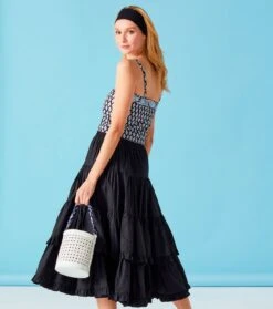 Top JEANNE PALMETTE Noir Blanc Ciel